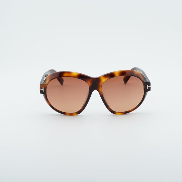 Tom Ford Inger FT1113 53T Sunglasses Havana Geometric Frame, Bordeaux Lenses - Picture 2 of 9